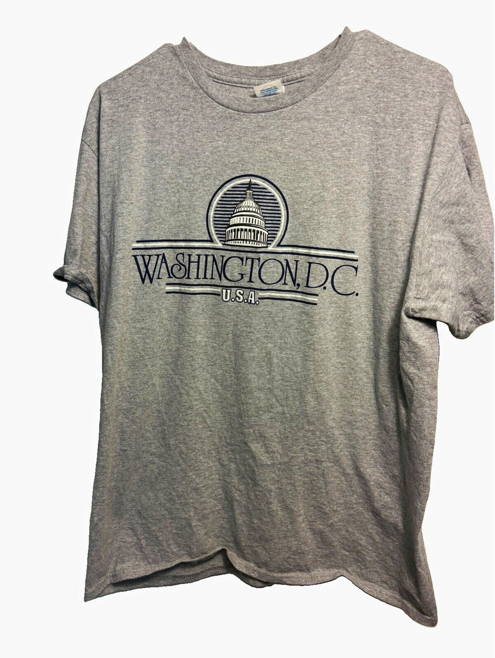 Vintage Washington DC USA T-Shirt Capitol Building Delta Pro Weight Sz L